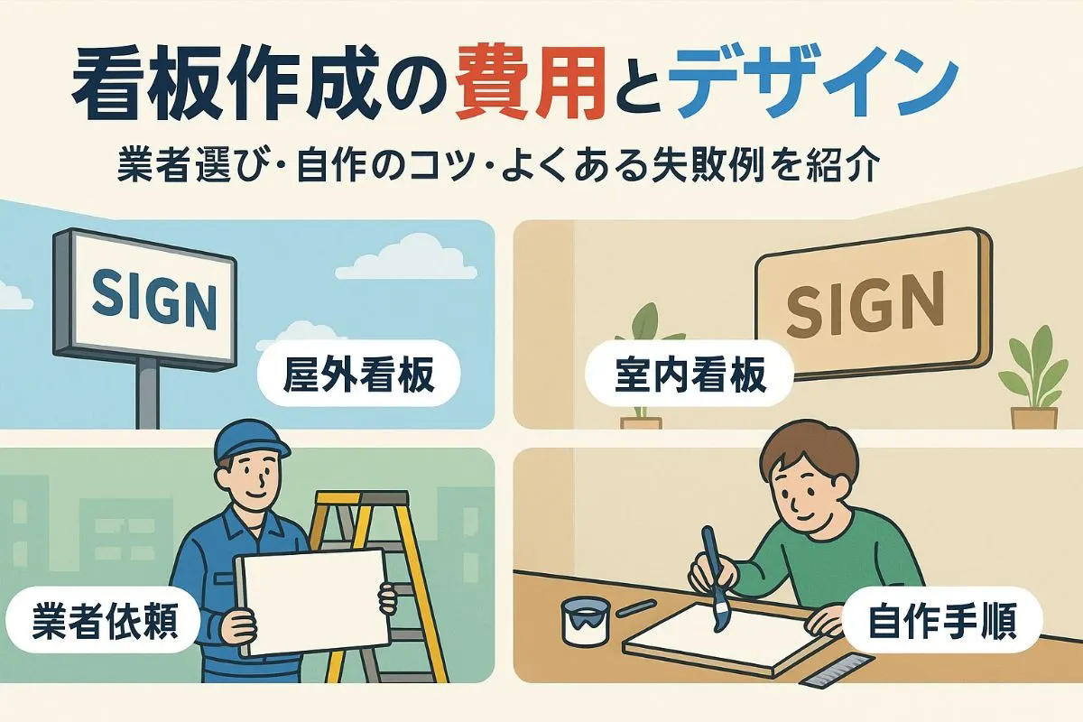 看板作成の費用相場やデザインの選び方比較！おすすめ業者と自作方法・失敗事例も解説