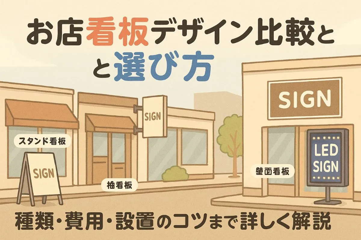 お店看板の種類やデザインを比較！費用相場とおしゃれな選び方・設置のコツ