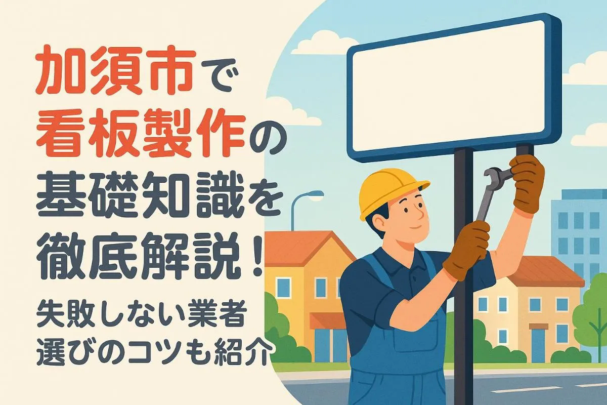 加須市で看板製作の基礎知識を徹底解説！失敗しない業者選びのコツも紹介