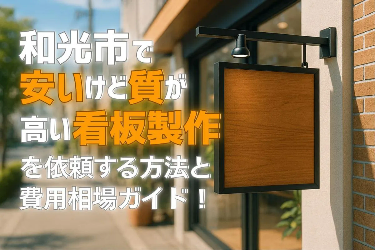 和光市で安いけど質が高い看板製作を依頼する方法と費用相場ガイド！