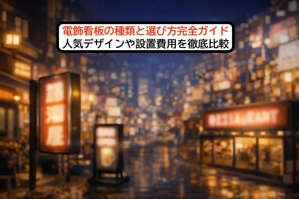電飾看板の種類と選び方完全ガイド人気デザインや設置費用を徹底比較