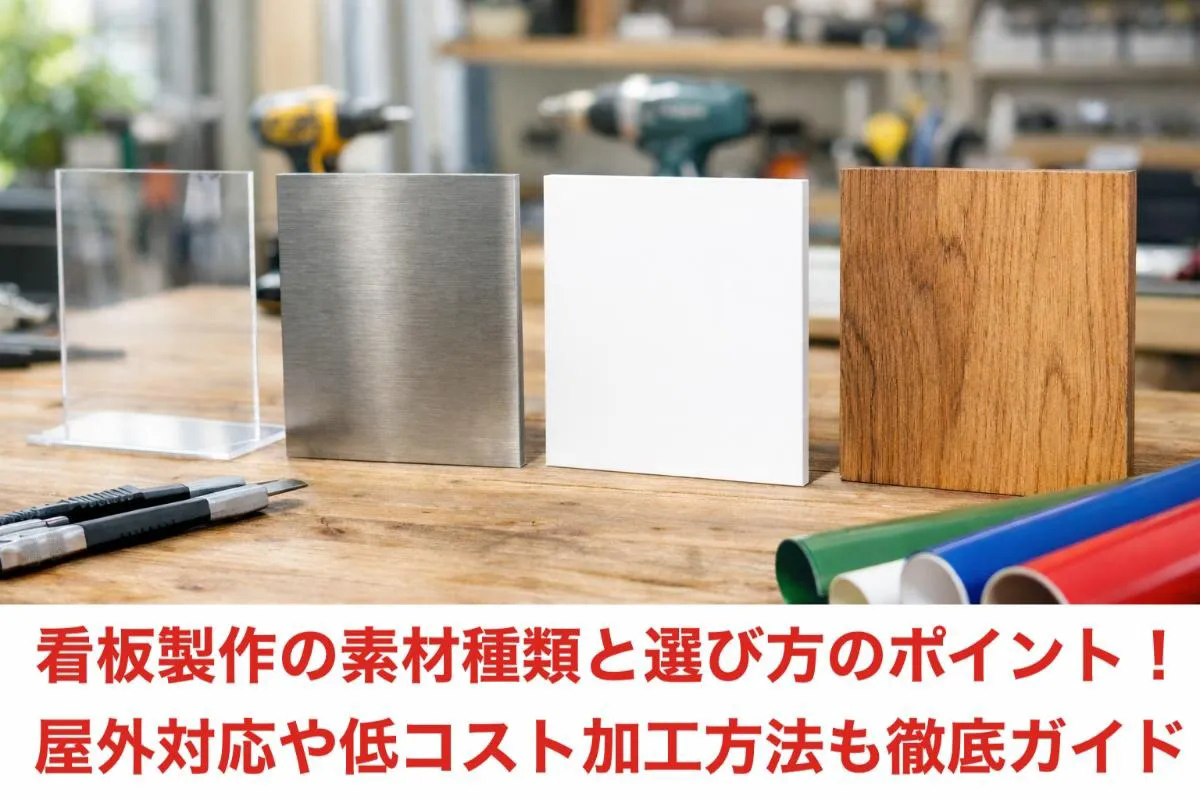 看板製作の素材種類と選び方のポイント！屋外対応や低コスト加工方法も徹底ガイド