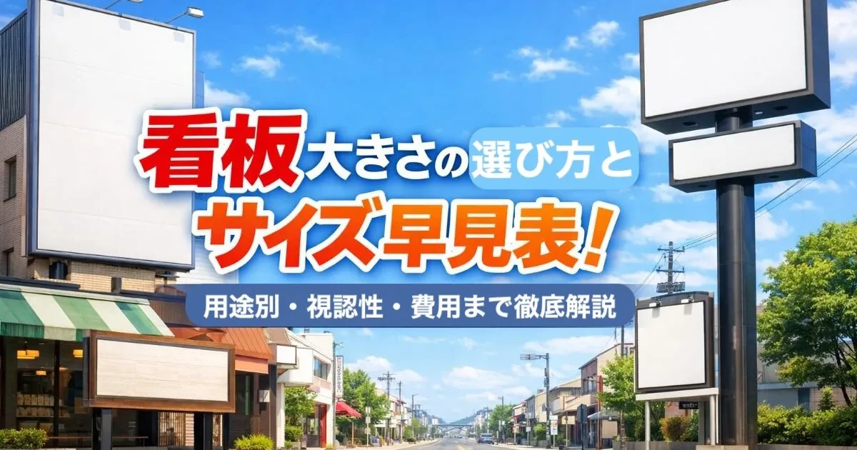 看板大きさの選び方とサイズ早見表｜用途別・視認性・費用まで徹底解説 