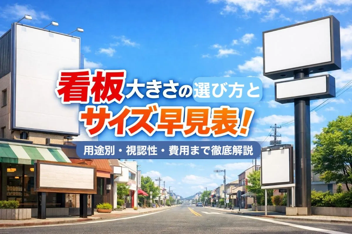看板大きさの選び方とサイズ早見表｜用途別・視認性・費用まで徹底解説