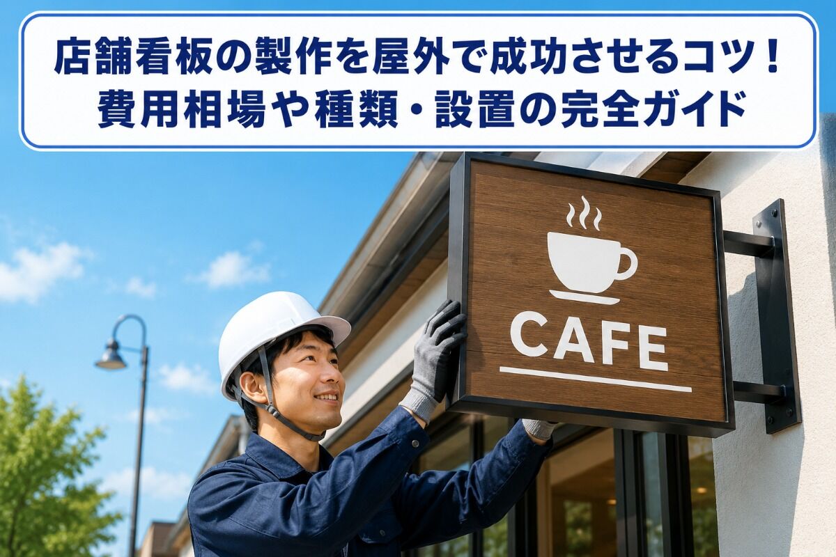 店舗看板の製作を屋外で成功させるコツ！費用相場や種類・設置の完全ガイド
