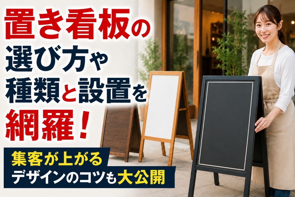 置き看板の選び方や種類と設置を網羅！集客が上がるデザインのコツも大公開