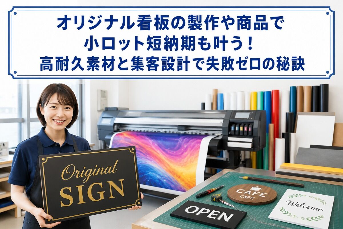 オリジナル看板の製作や商品で小ロット短納期も叶う！高耐久素材と集客設計で失敗ゼロの秘訣