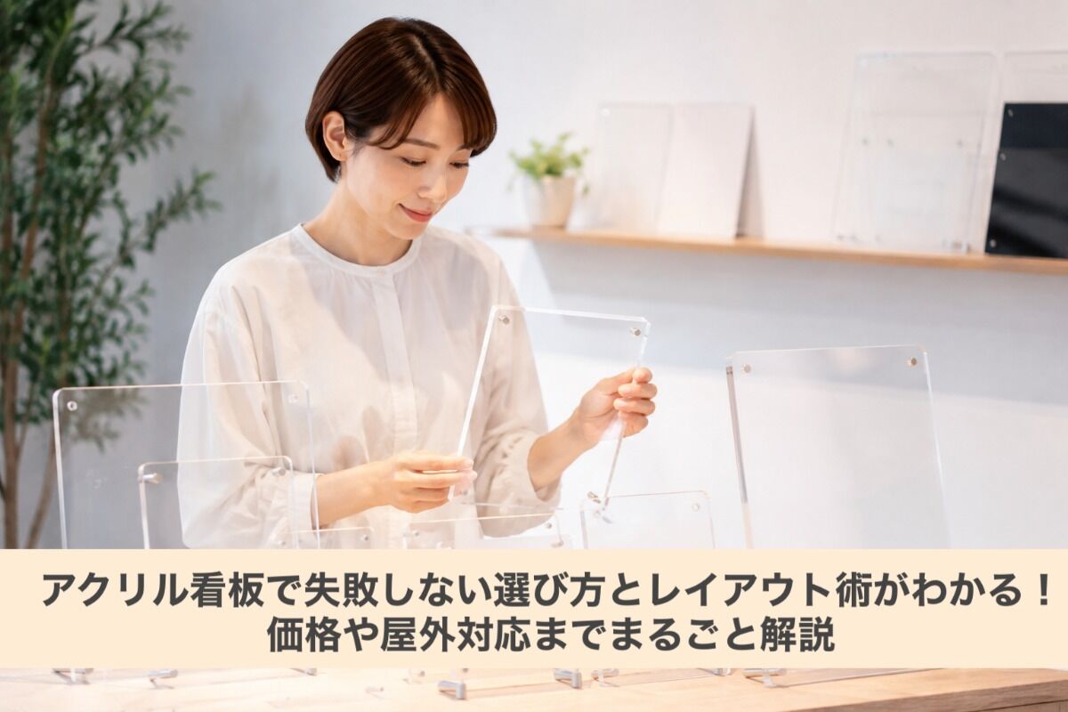 アクリル看板で失敗しない選び方とレイアウト術がわかる！価格や屋外対応までまるごと解説