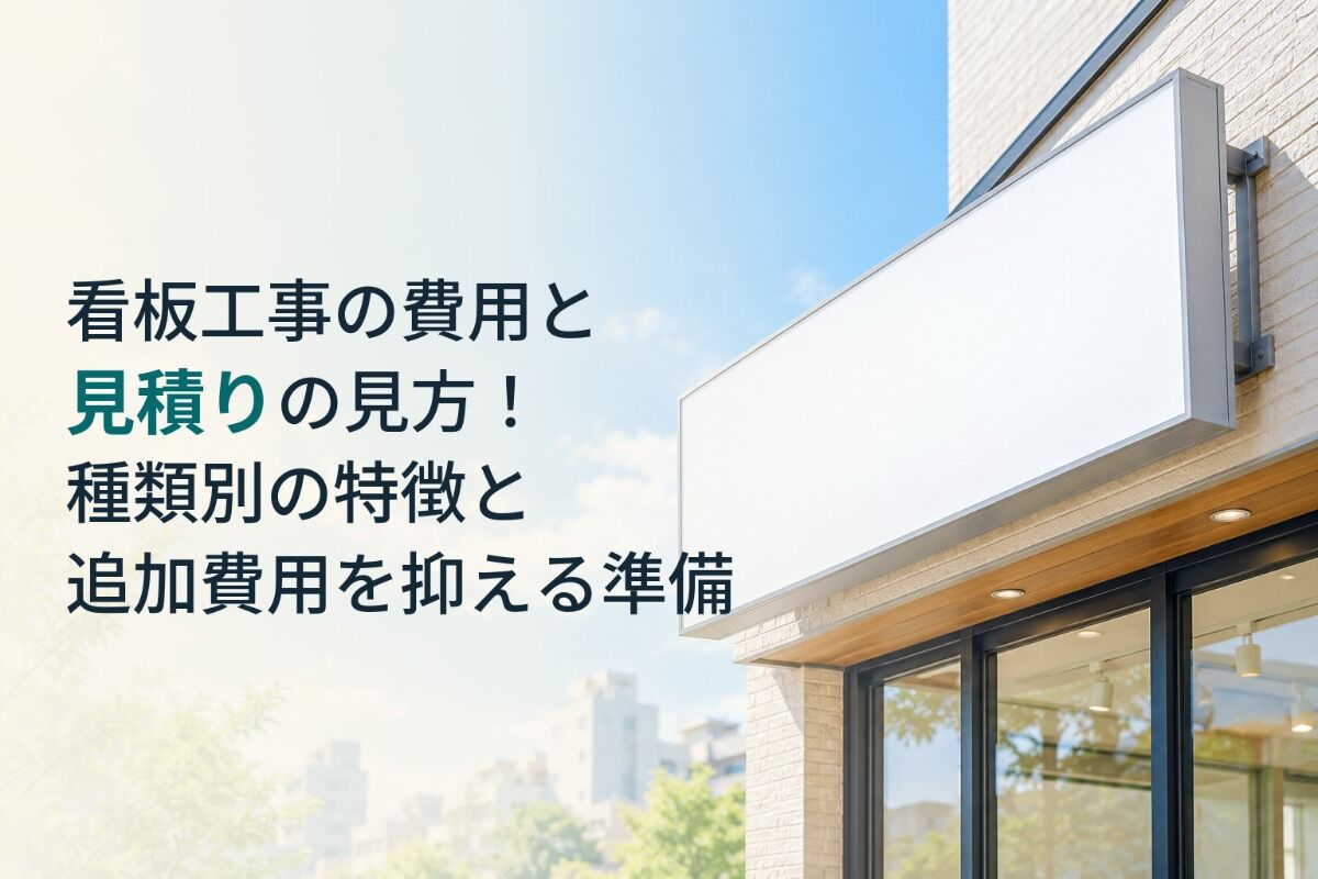 看板工事の費用と見積りの見方！種類別の特徴と追加費用を抑える準備