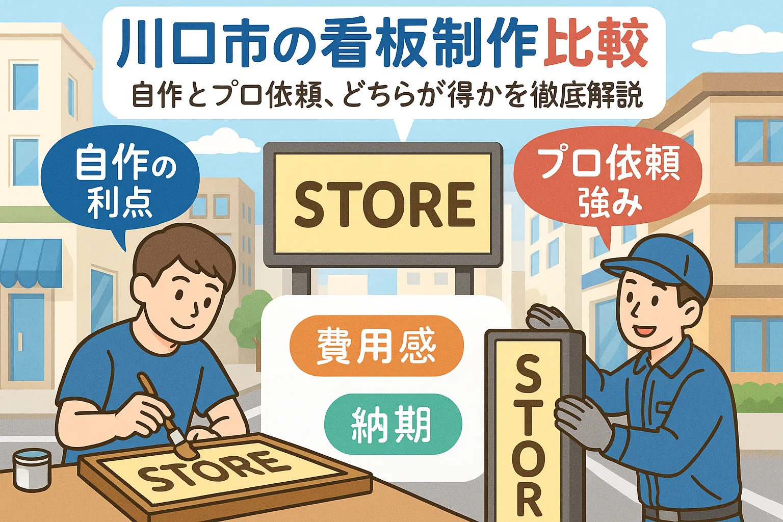 川口市で看板製作するには自作とプロ依頼どっちが得？