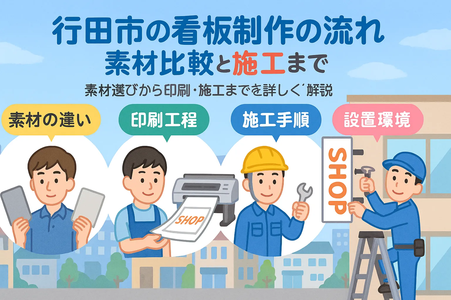 行田市での看板製作の流れと素材比較！印刷から施工まで解説