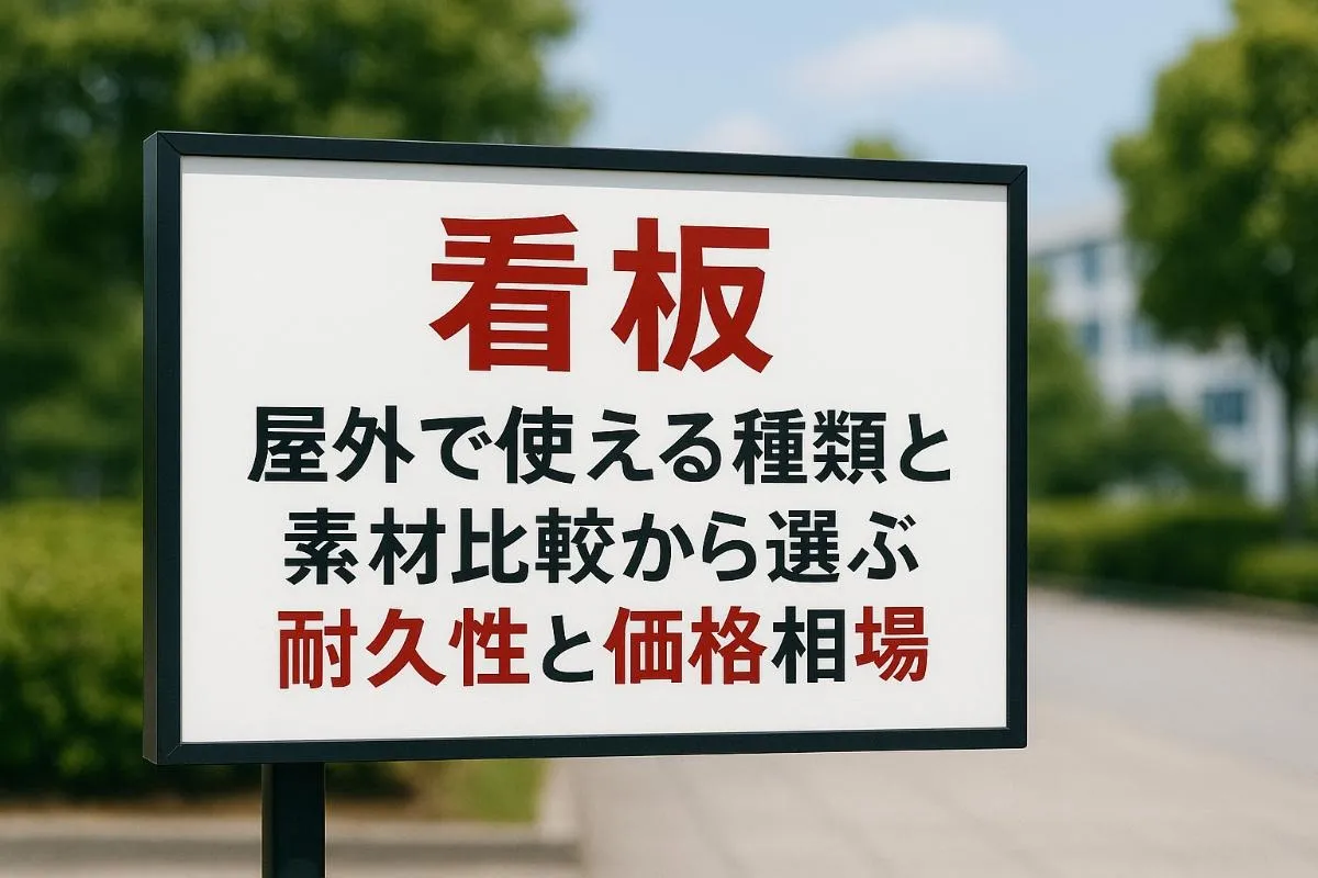 看板屋外で使える種類と素材比較から選ぶ耐久性と価格相場ガイド