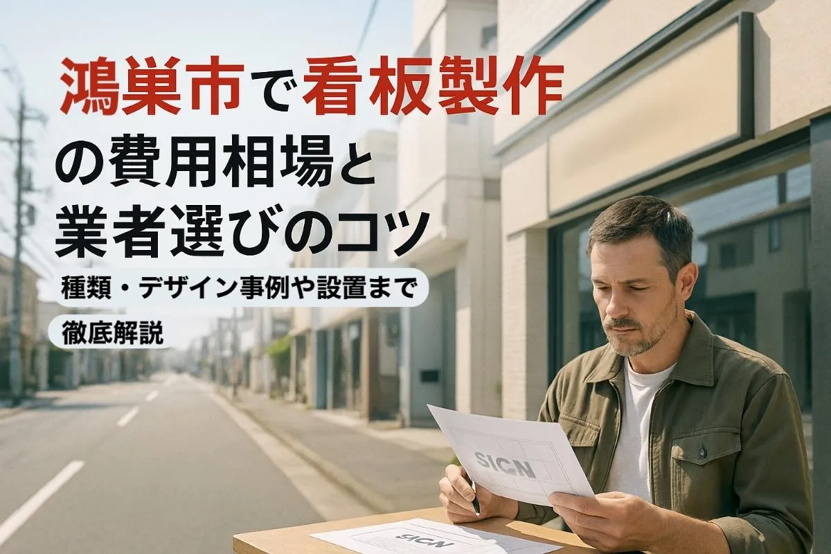 鴻巣市で看板製作の費用相場と業者選びのコツ｜種類・デザイン事例や設置まで徹底解説