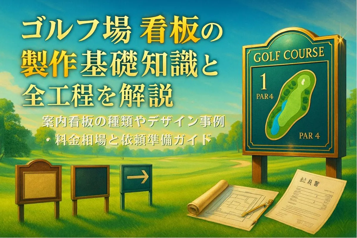 ゴルフ場看板の製作基礎知識と全工程を解説！案内看板の種類やデザイン事例・料金相場と依頼準備ガイド