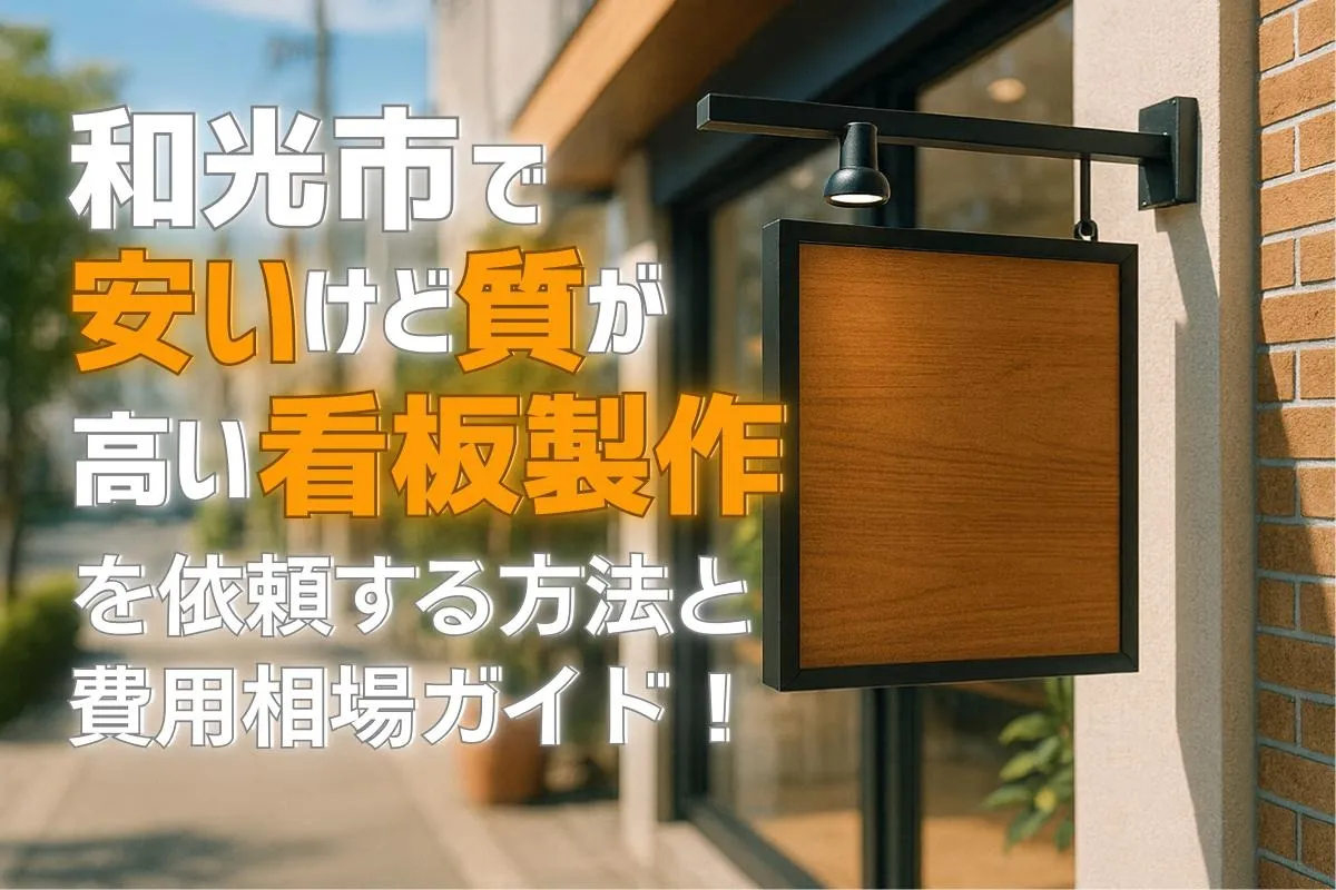 和光市で安いけど質が高い看板製作を依頼する方法と費用相場ガイド！