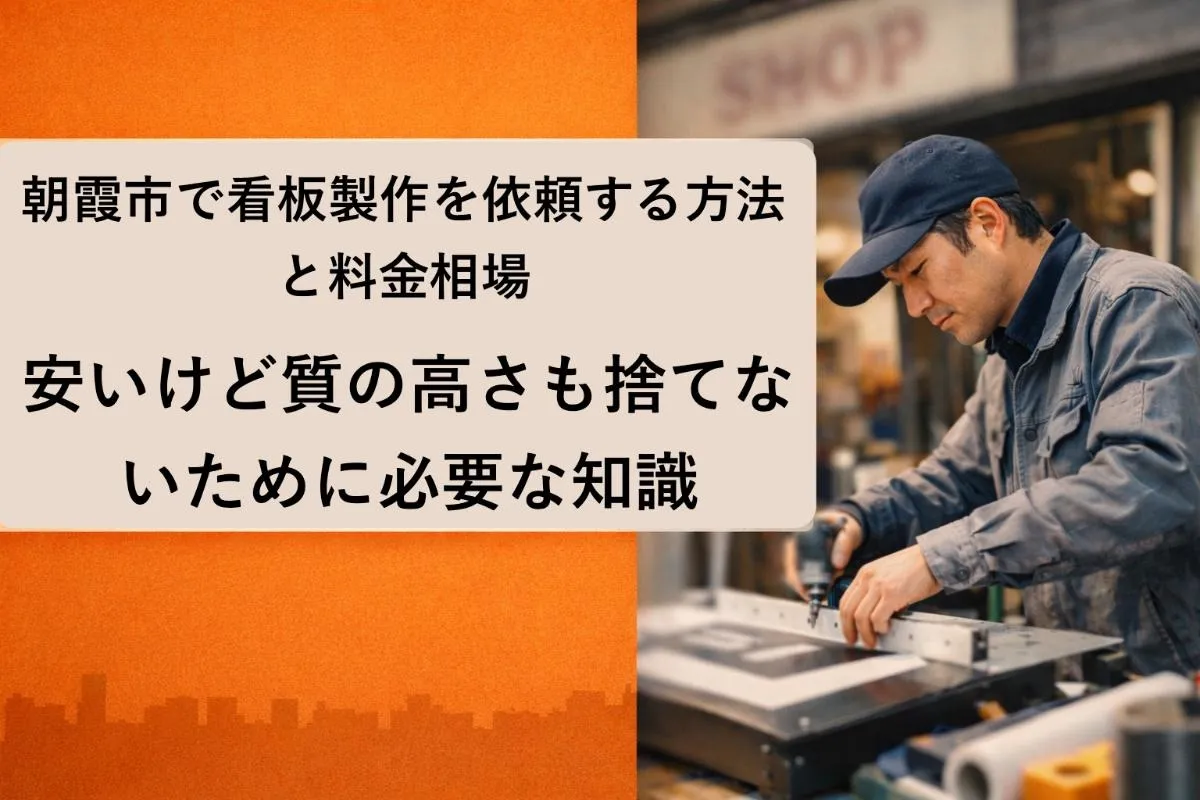 朝霞市で看板製作を依頼する方法と料金相場｜安いけど質の高さも捨てないために必要な知識