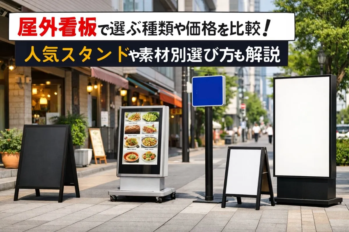 屋外看板で選ぶ種類や価格を比較！人気スタンドや素材別選び方も解説